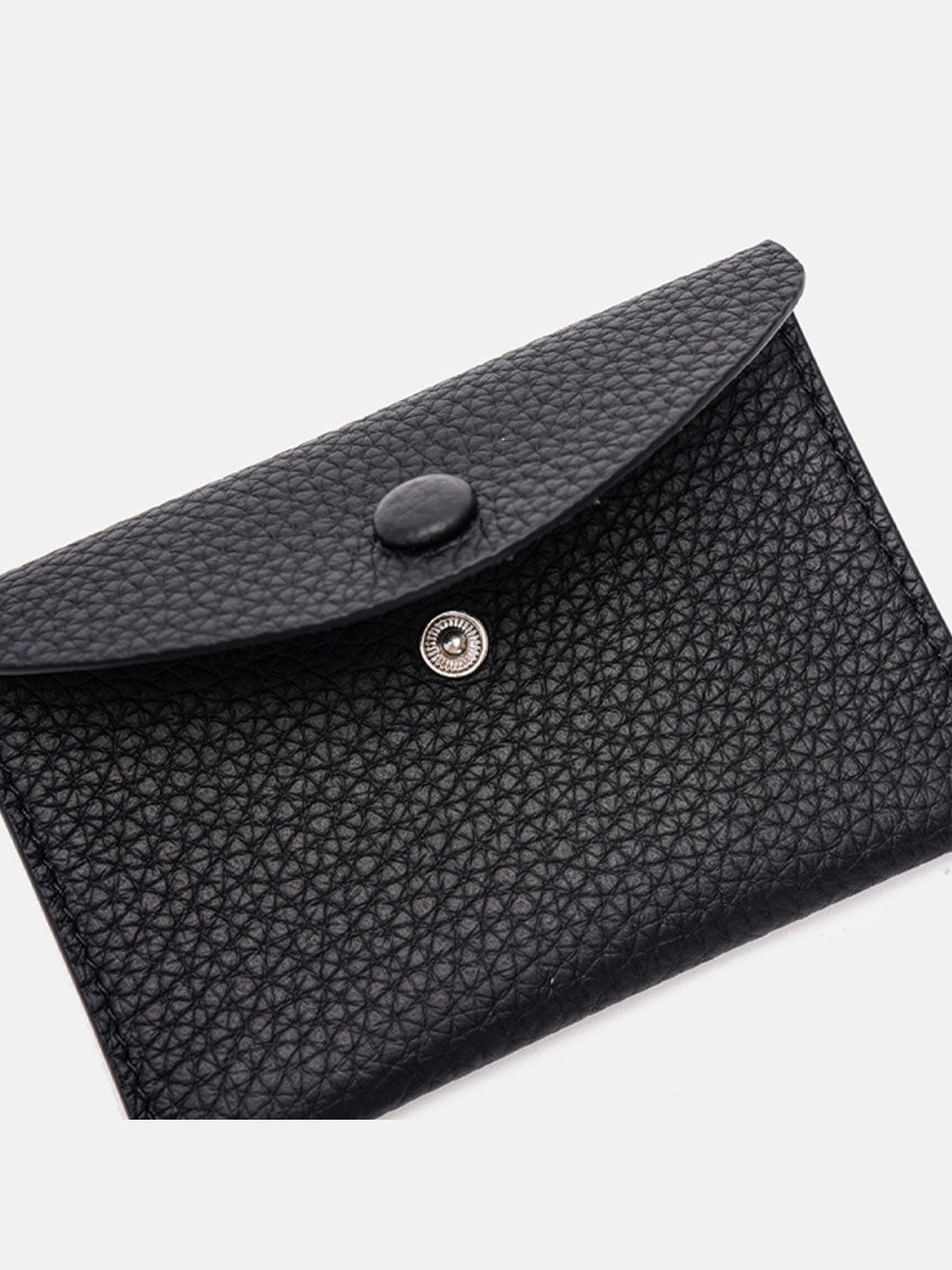 Luxury Genuine Leather Slim Card Holder Black