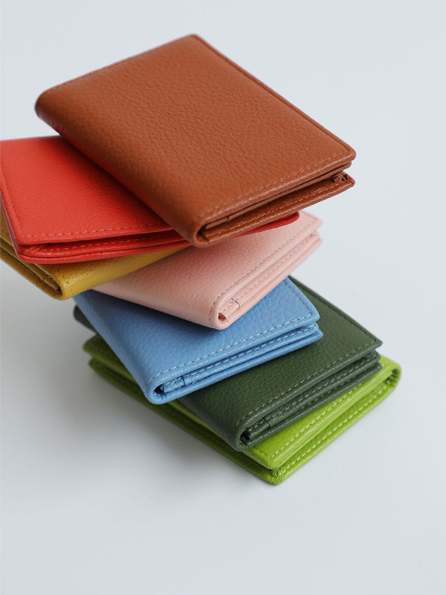 Minimalist Genuine Leather Slim Wallet Green