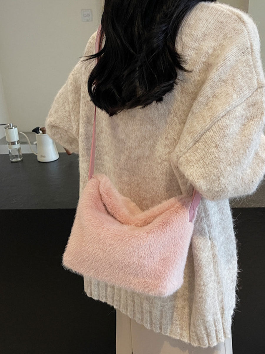 Trendy Plush Shoulder Crossbody Bag Green