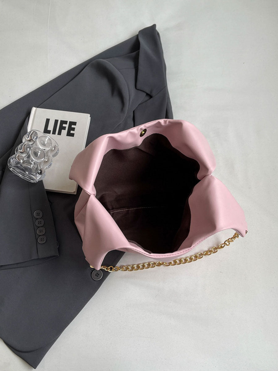 Large Tote Bag with Gold Chain Black