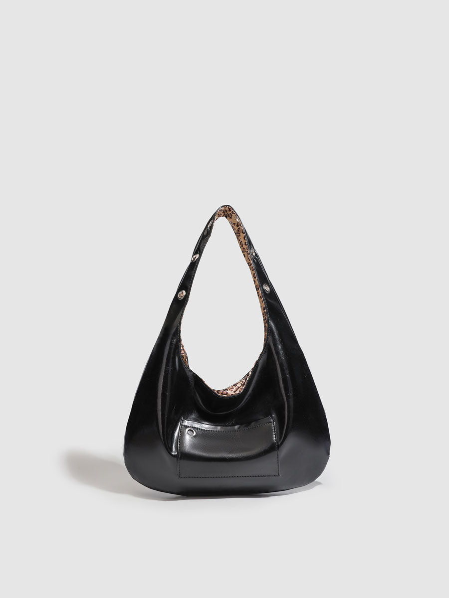 Red Patent Leather Shoulder Tote Bag Red
