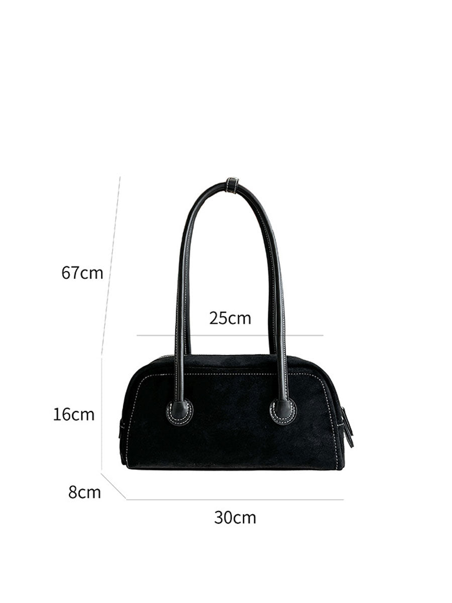 Vintage Suede Shoulder Bag Black