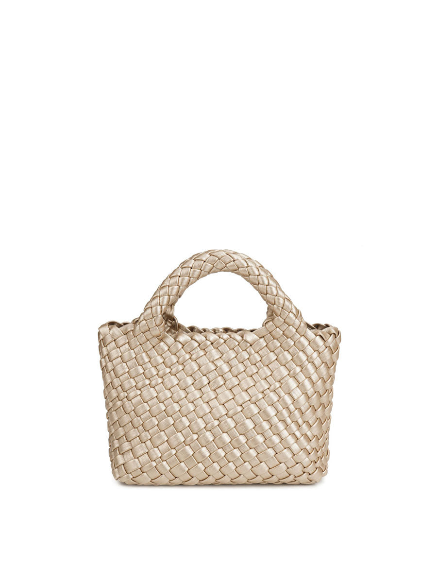 Genuine Leather Handmade Woven Bucket Tote Avocado Green
