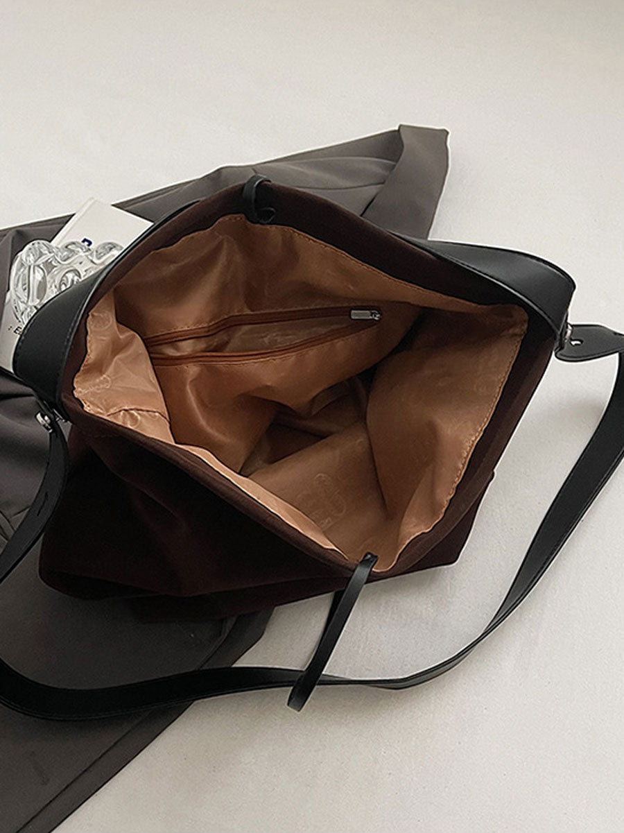 Vintage Large Tote Shoulder Bag Brown