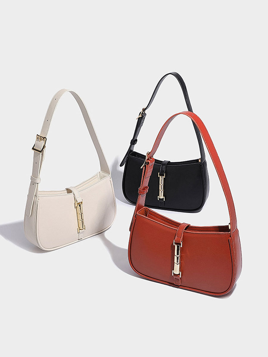 French Style Baguette Underarm Bag White