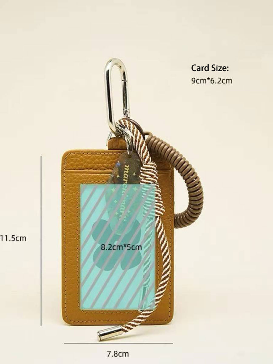 Leather Card Holder with ID Badge Window