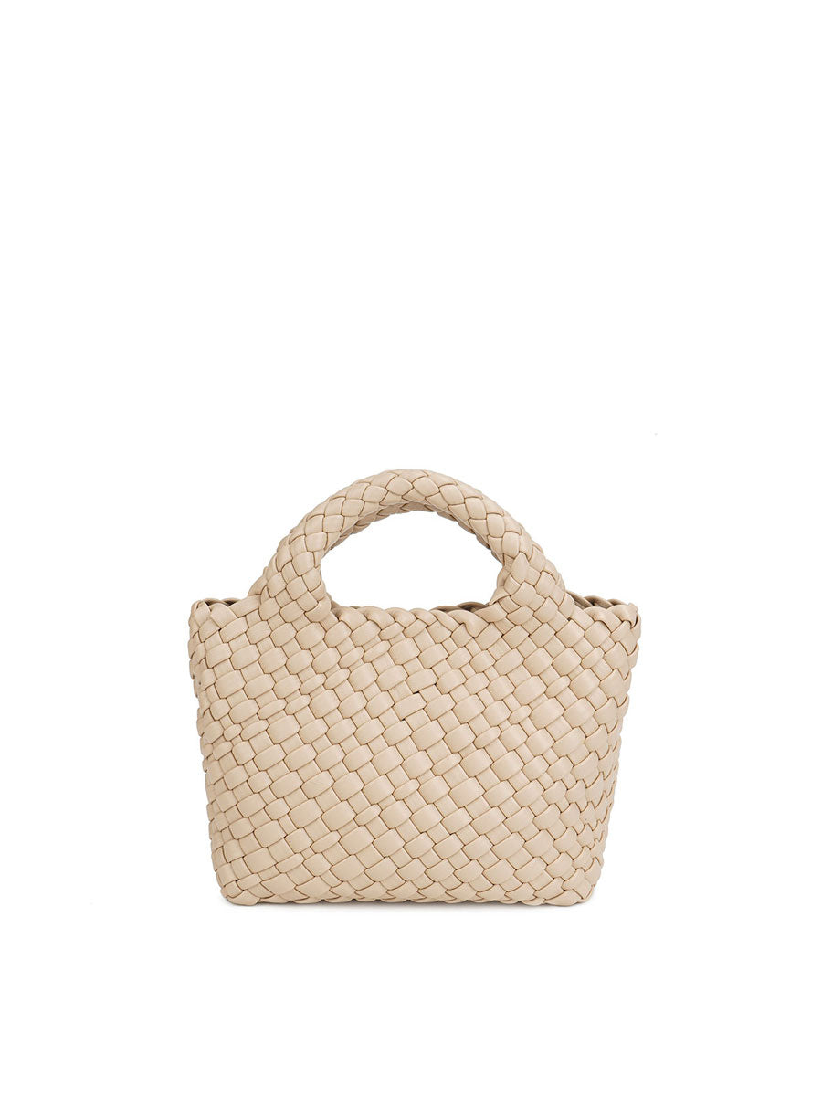 Genuine Leather Handmade Woven Bucket Tote Avocado Green