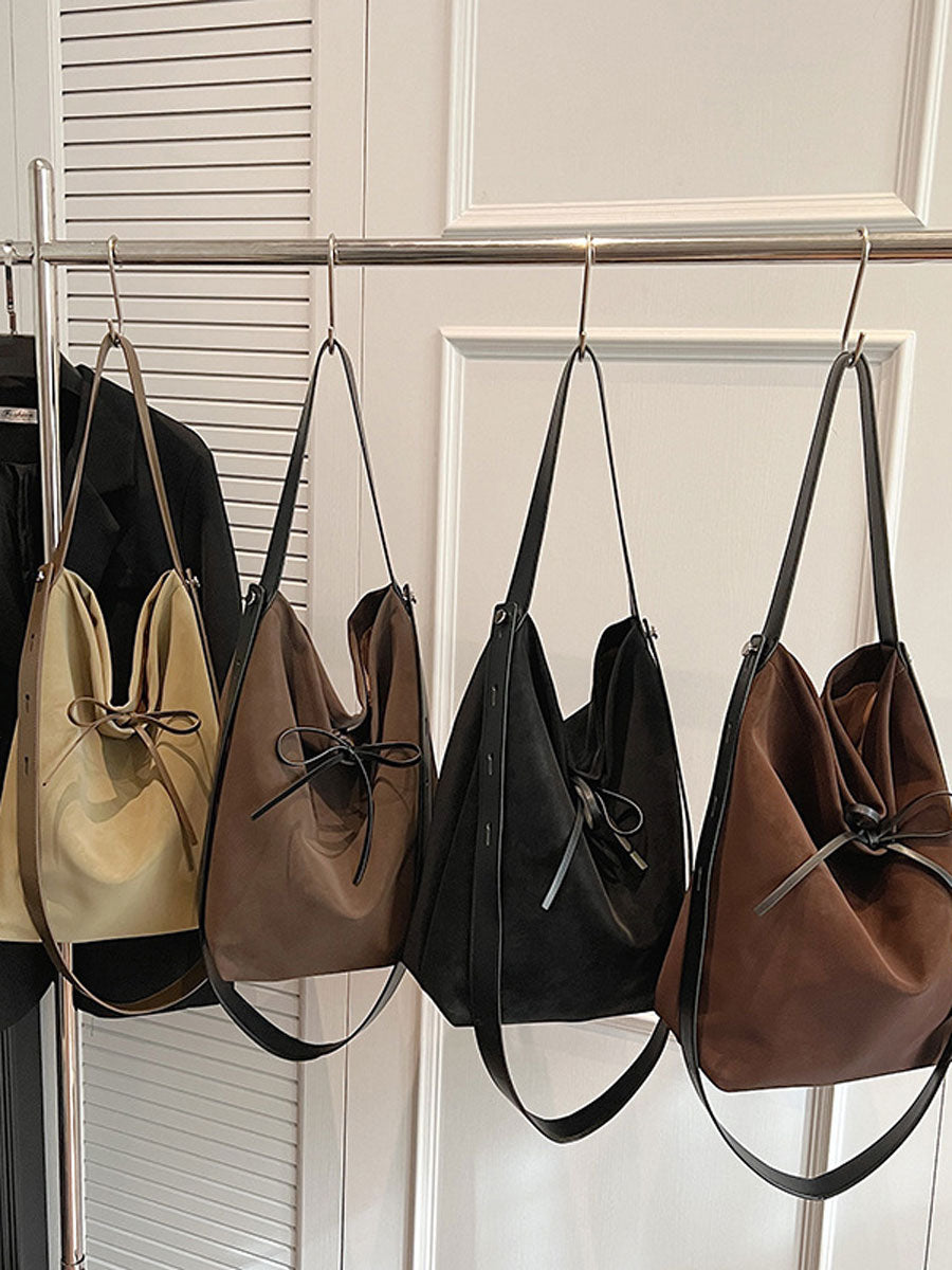 Vintage Large Tote Shoulder Bag Brown