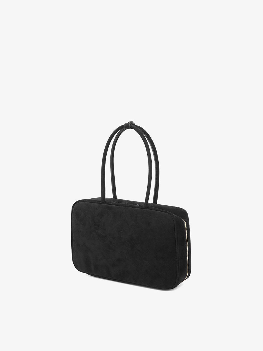 Vintage Suede Briefcase Tote Bag Brown