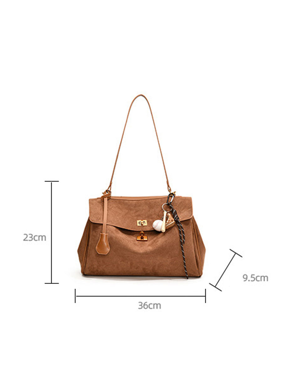 Vintage Suede Tote Bag Black