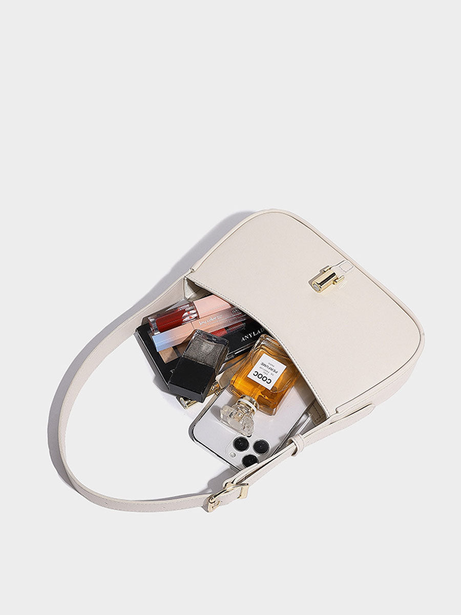 French Style Baguette Underarm Bag White