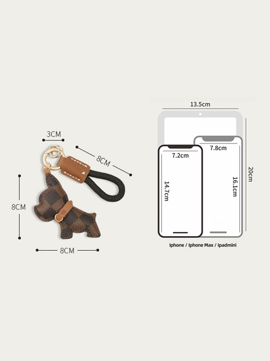 Luxury Leather French Bulldog Keychain