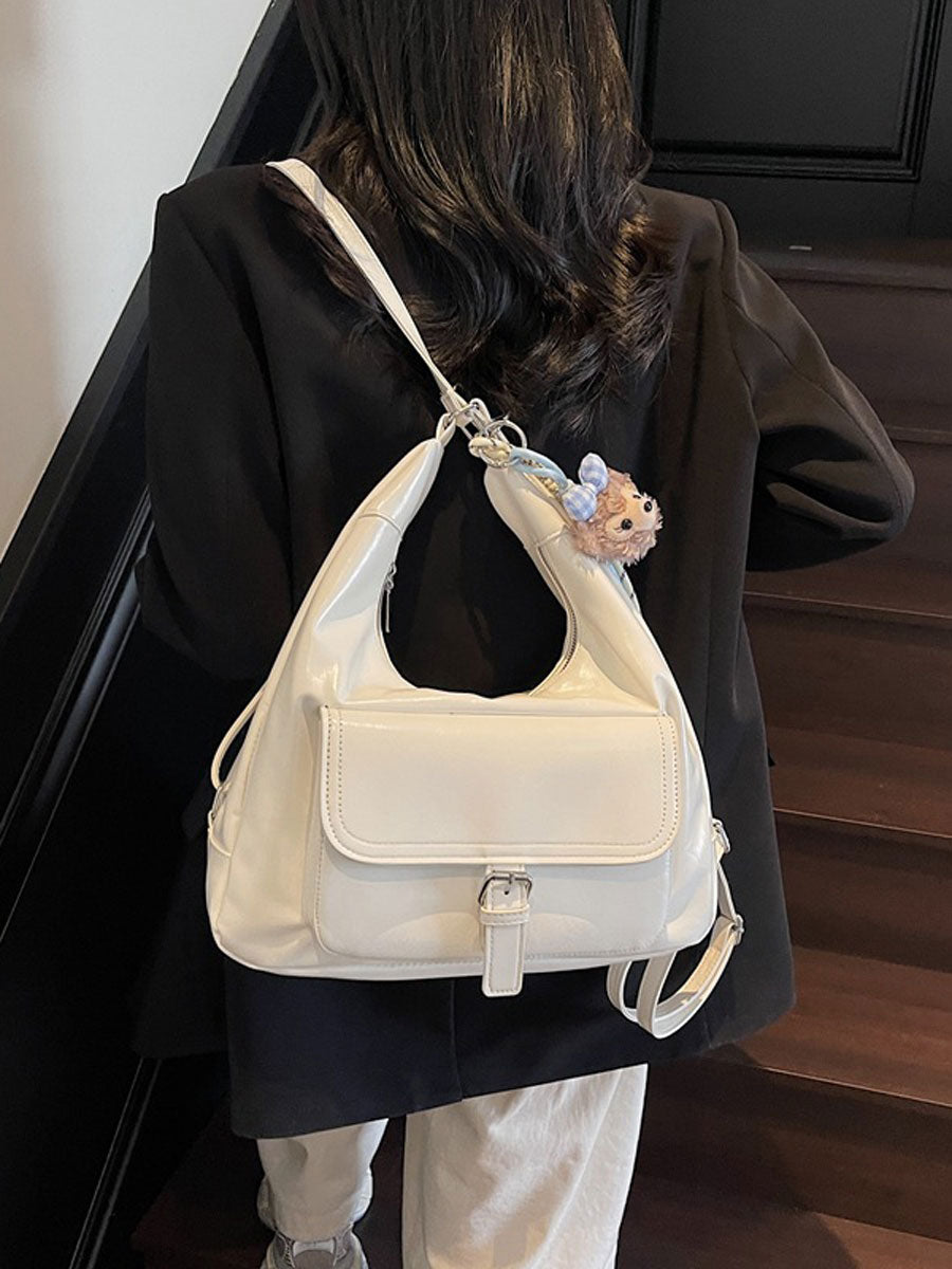 Simple Shoulder 2 Way Shoulder Bag Black