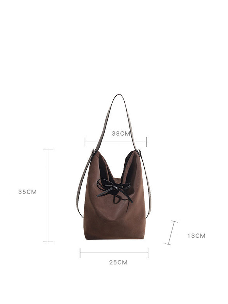 Vintage Large Tote Shoulder Bag Brown