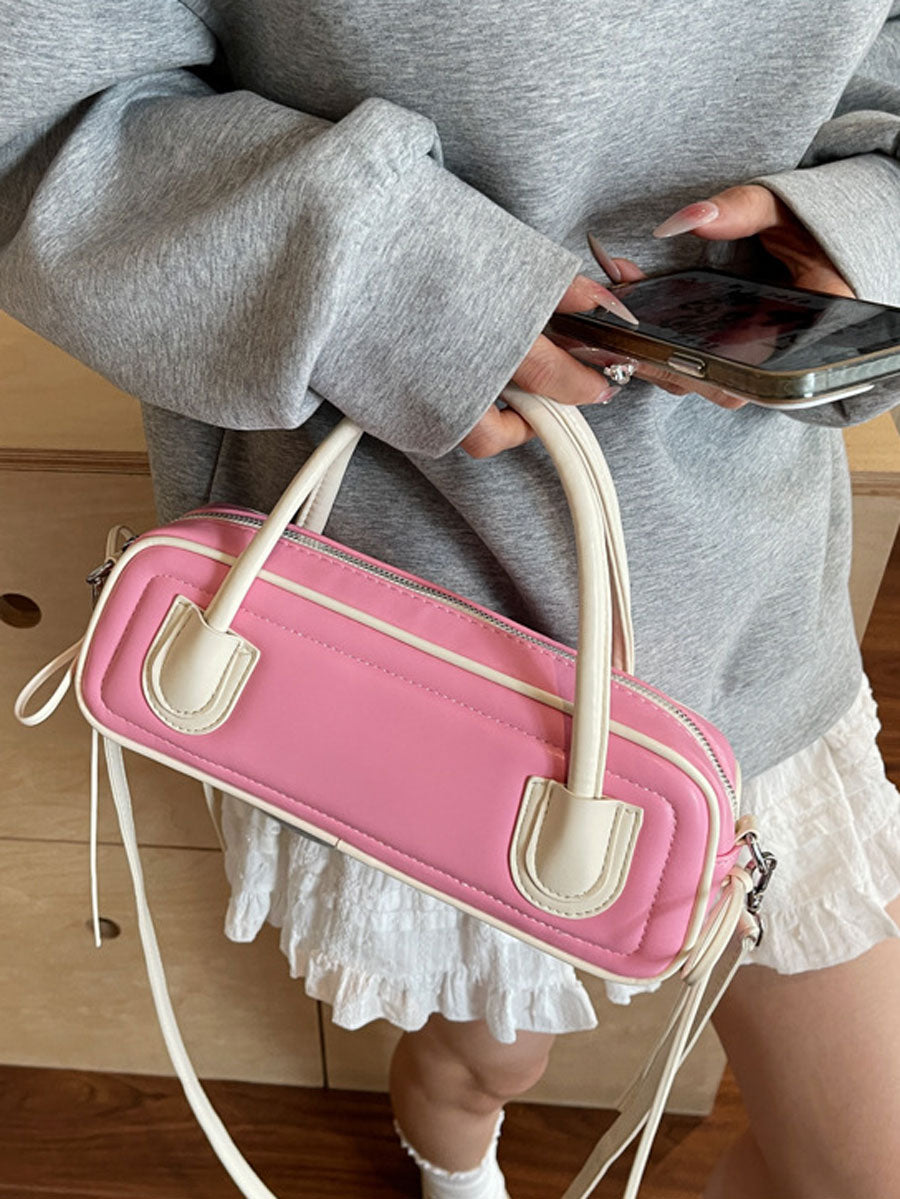 Trendy Long Mini Tote Bag Pink