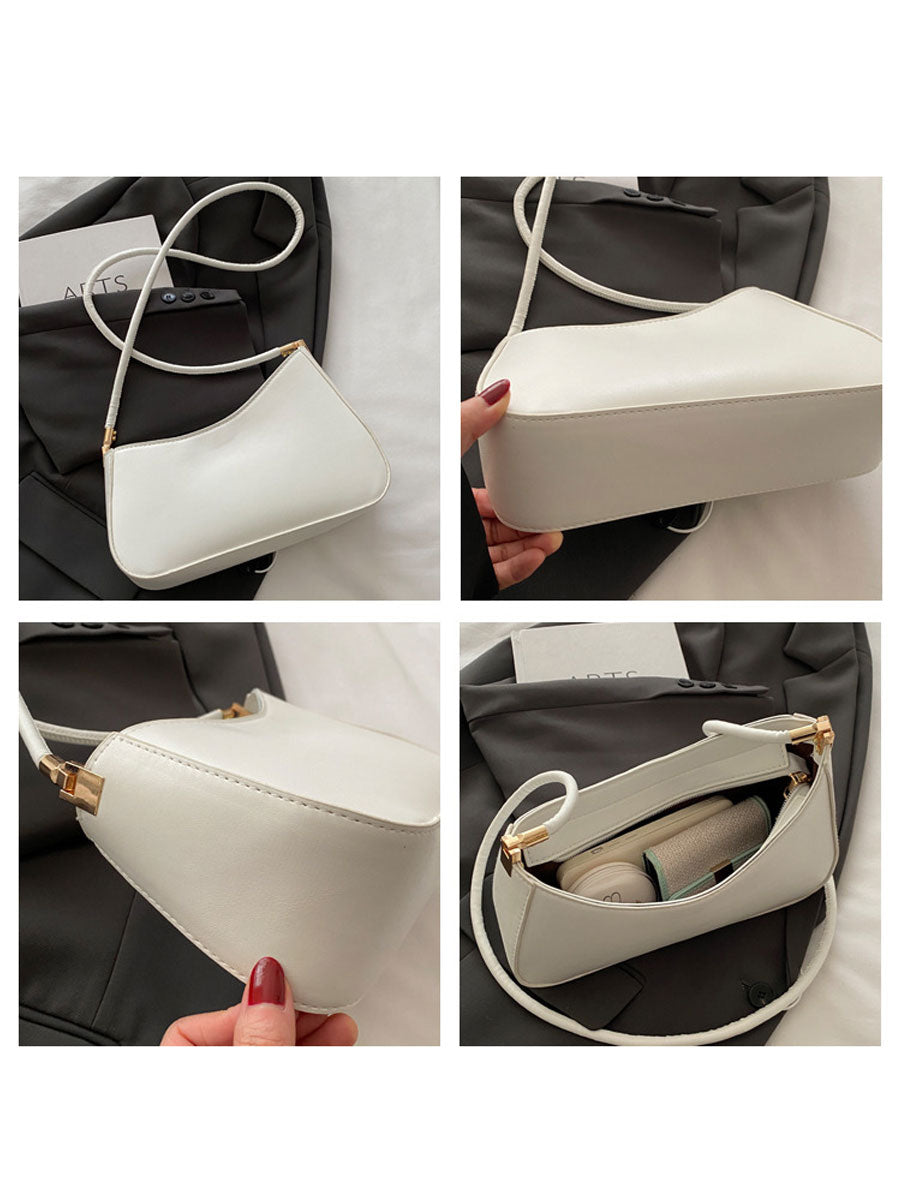 Elegant Half Moon Shoulder Bag Khaki