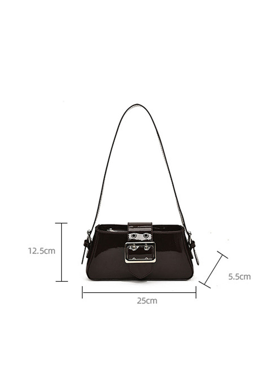 Patent Leather Shoulder Bag White