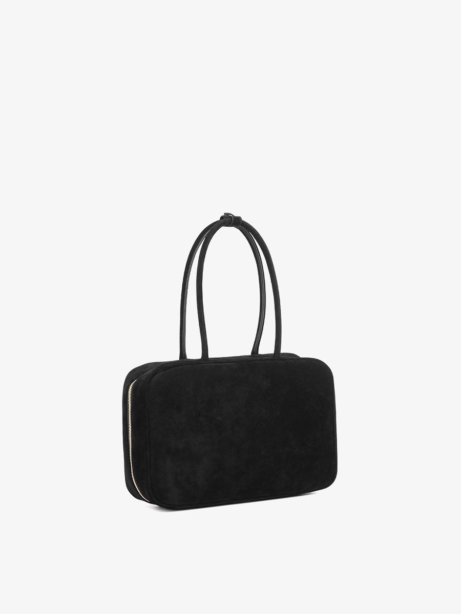 Vintage Suede Briefcase Tote Bag Brown