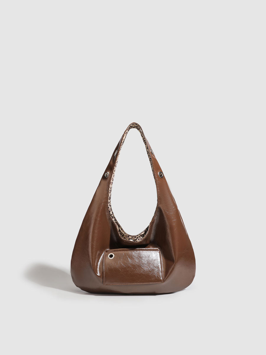 Red Patent Leather Shoulder Tote Bag Red