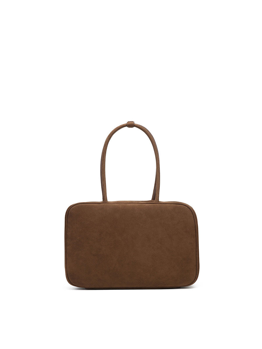 Vintage Suede Briefcase Tote Bag Brown