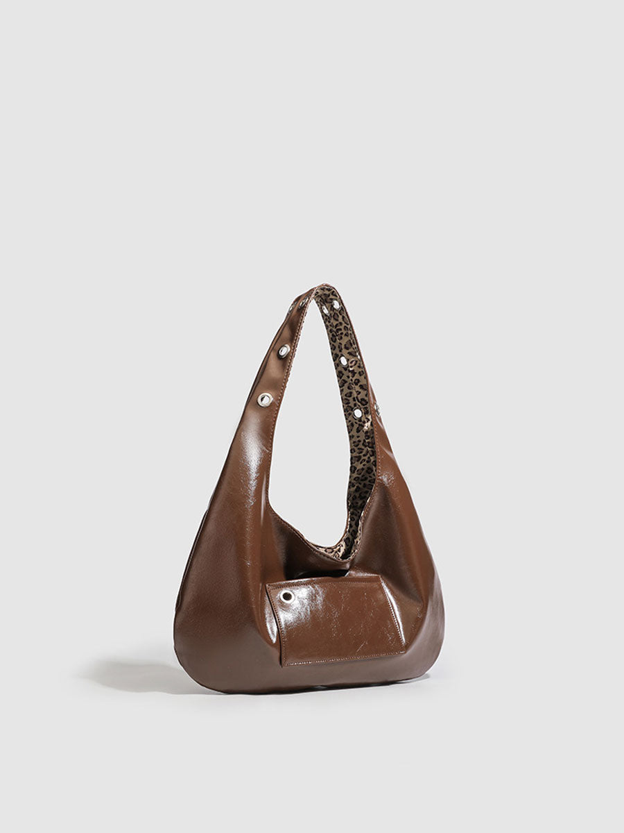 Red Patent Leather Shoulder Tote Bag Red