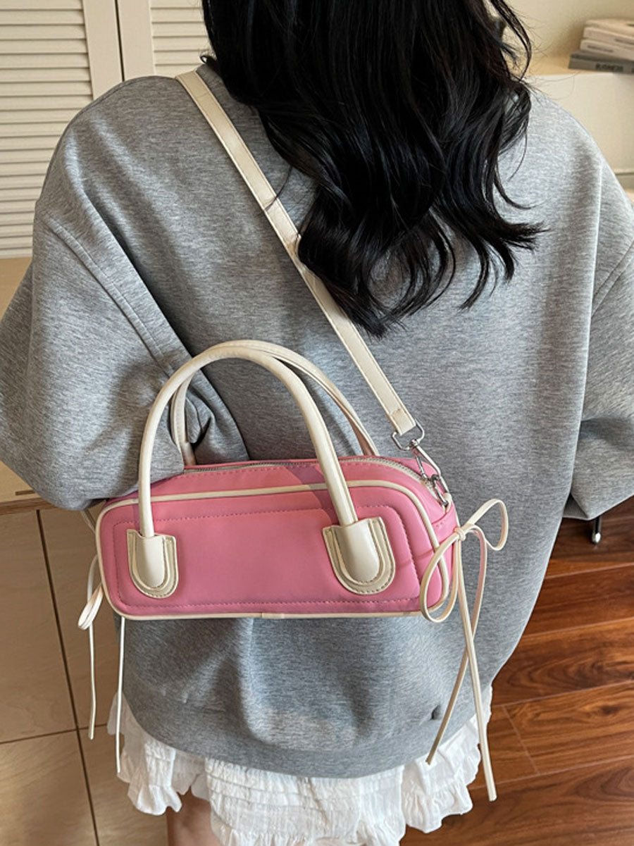 Trendy Long Mini Tote Bag Pink