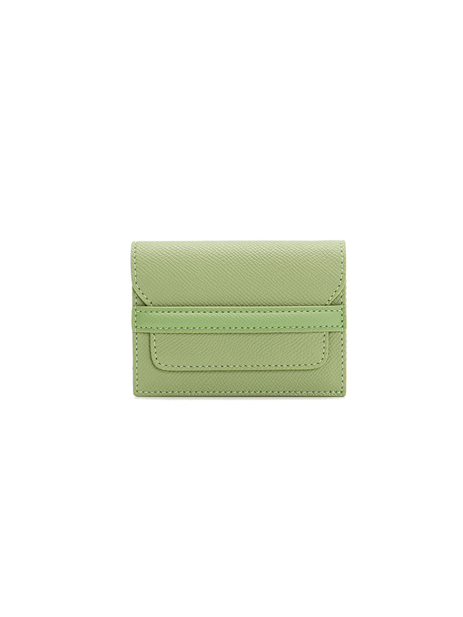 Genuine Leather Accordion Card Holder Pink
