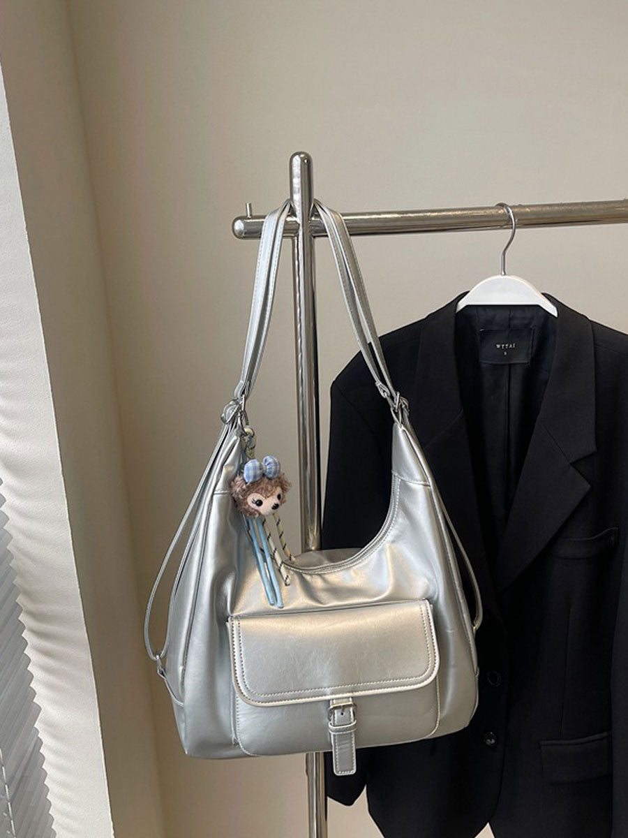 Simple Shoulder 2 Way Shoulder Bag Black