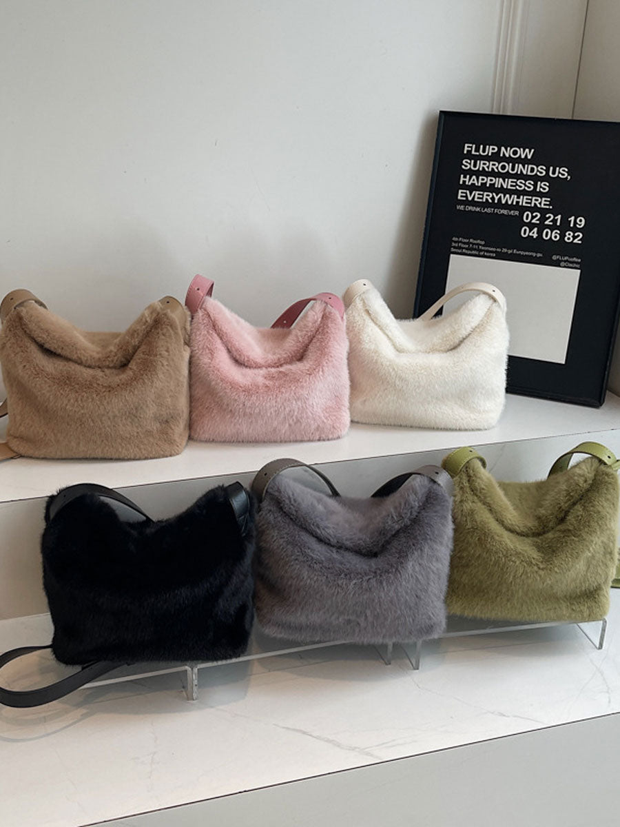 Trendy Plush Shoulder Crossbody Bag Green