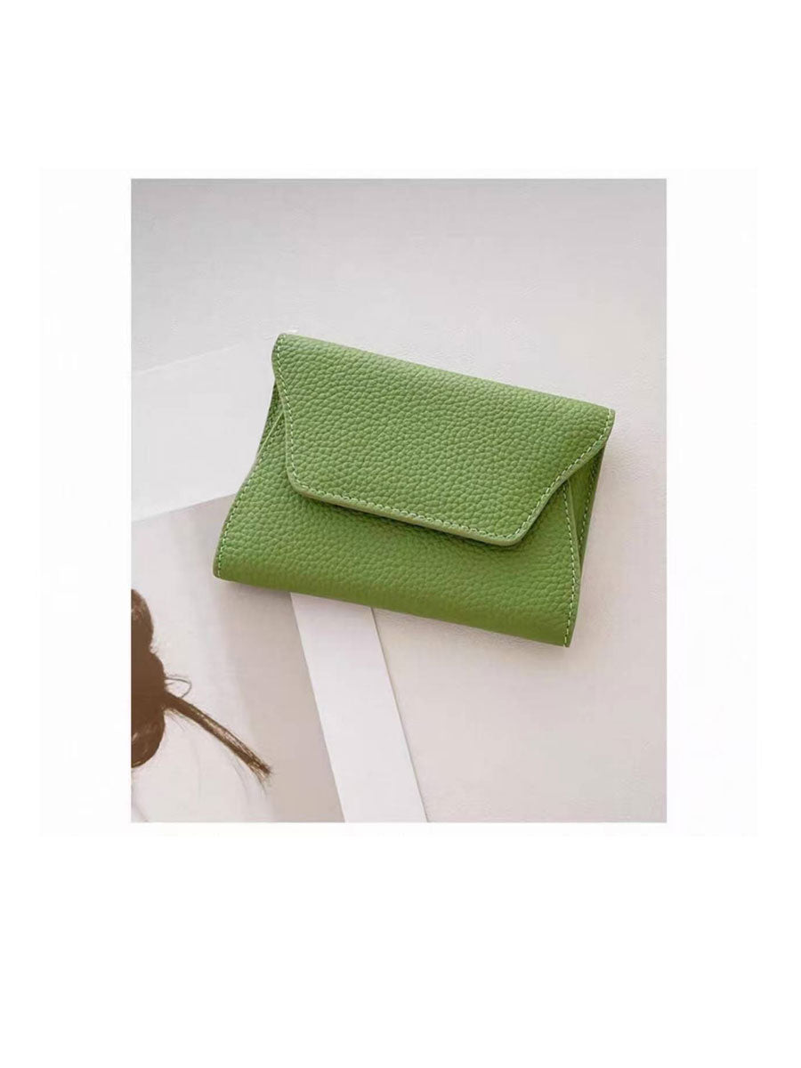 Soft Genuine Leather Short Wallet Black