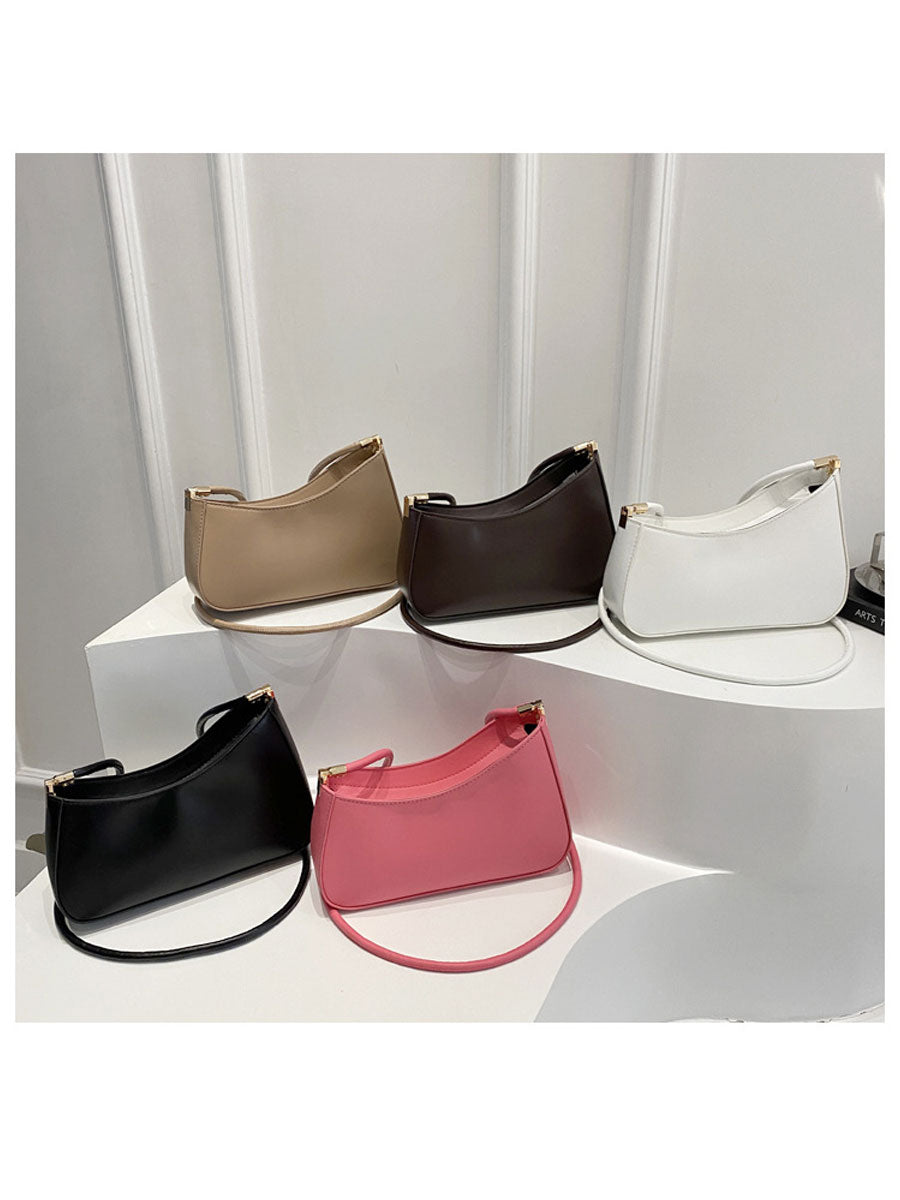 Elegant Half Moon Shoulder Bag Khaki