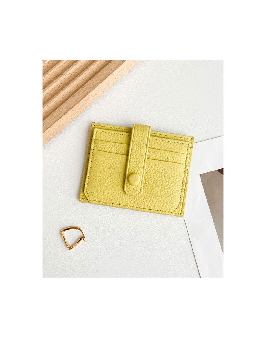 Slim Leather Card Holder Wallet  Orange