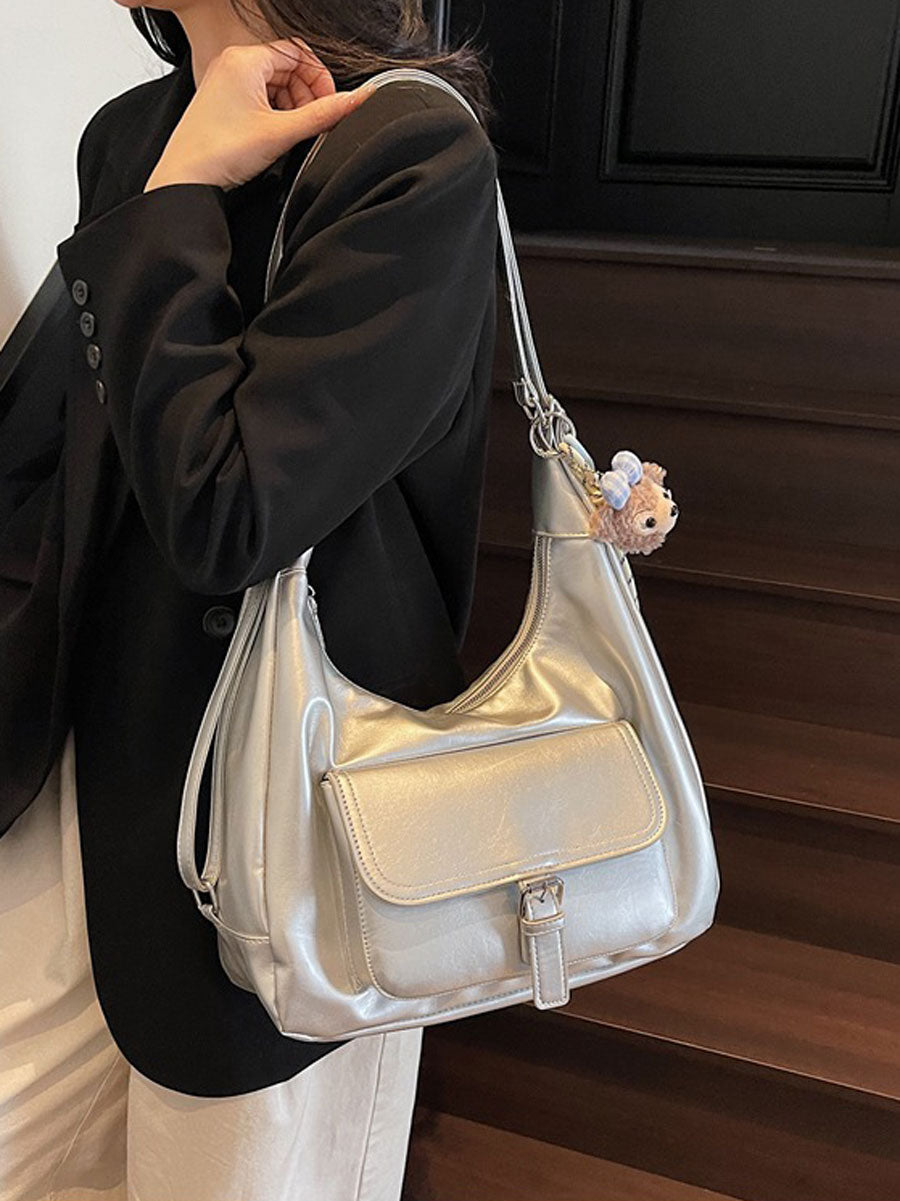 Simple Shoulder 2 Way Shoulder Bag Black