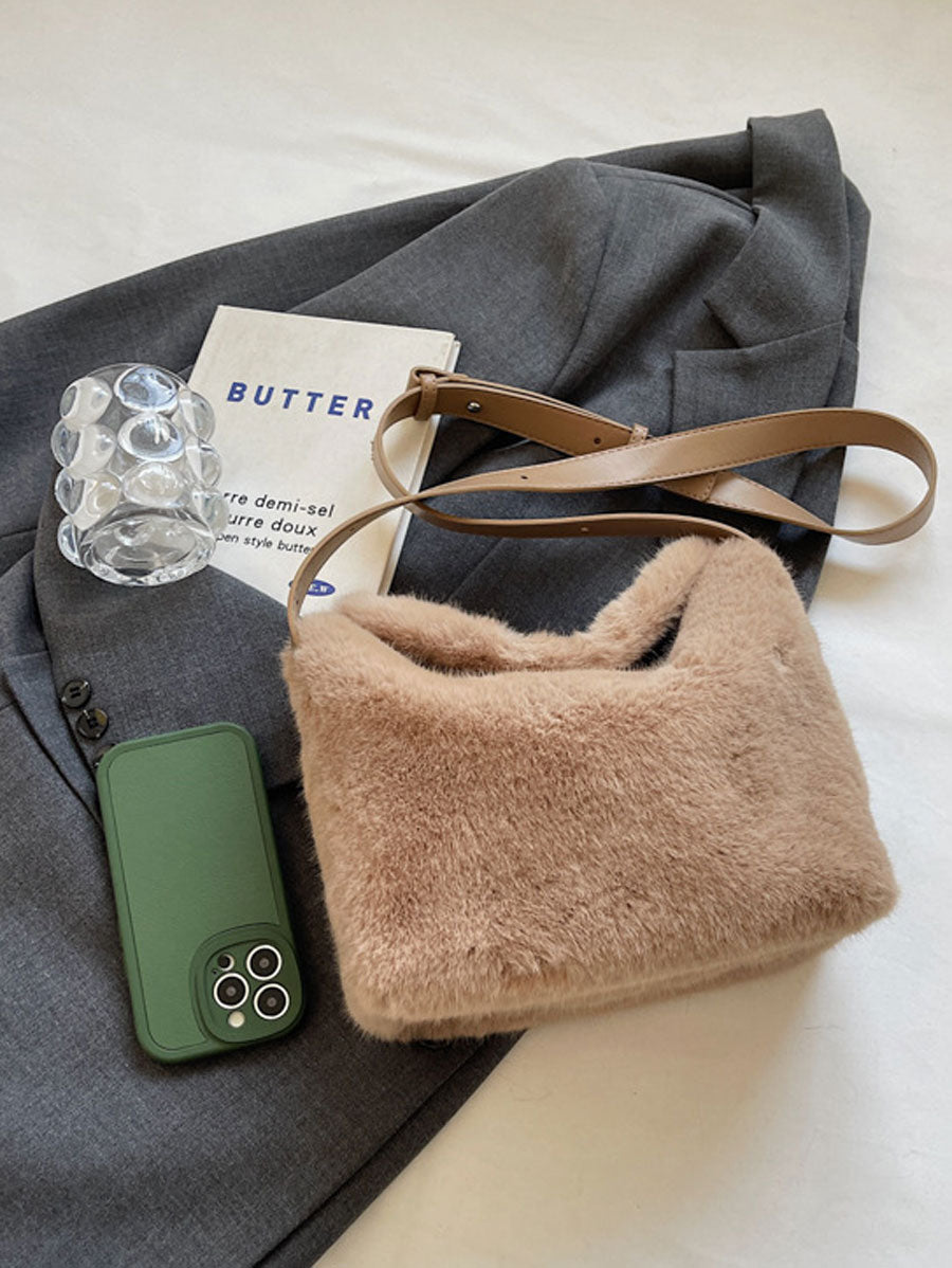 Trendy Plush Shoulder Crossbody Bag Green