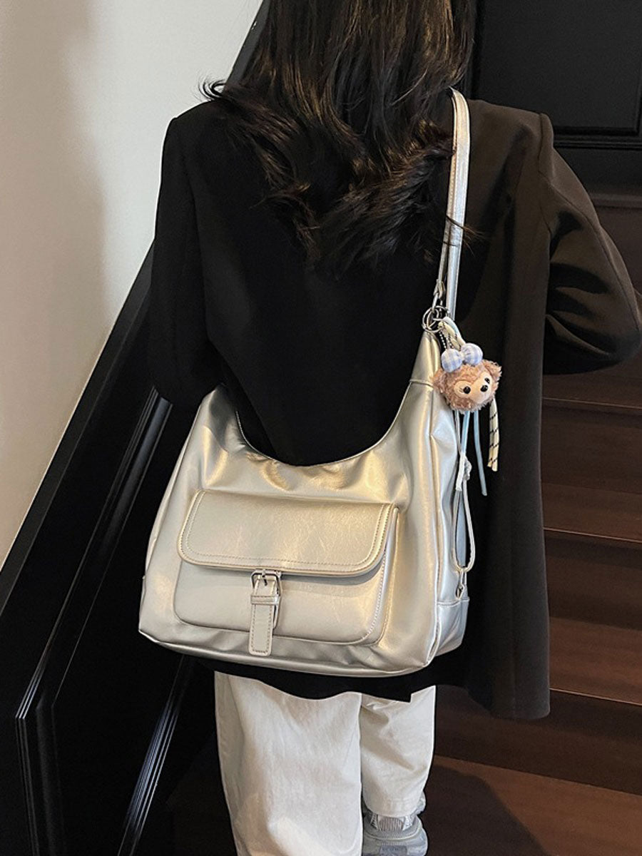 Simple Shoulder 2 Way Shoulder Bag Black