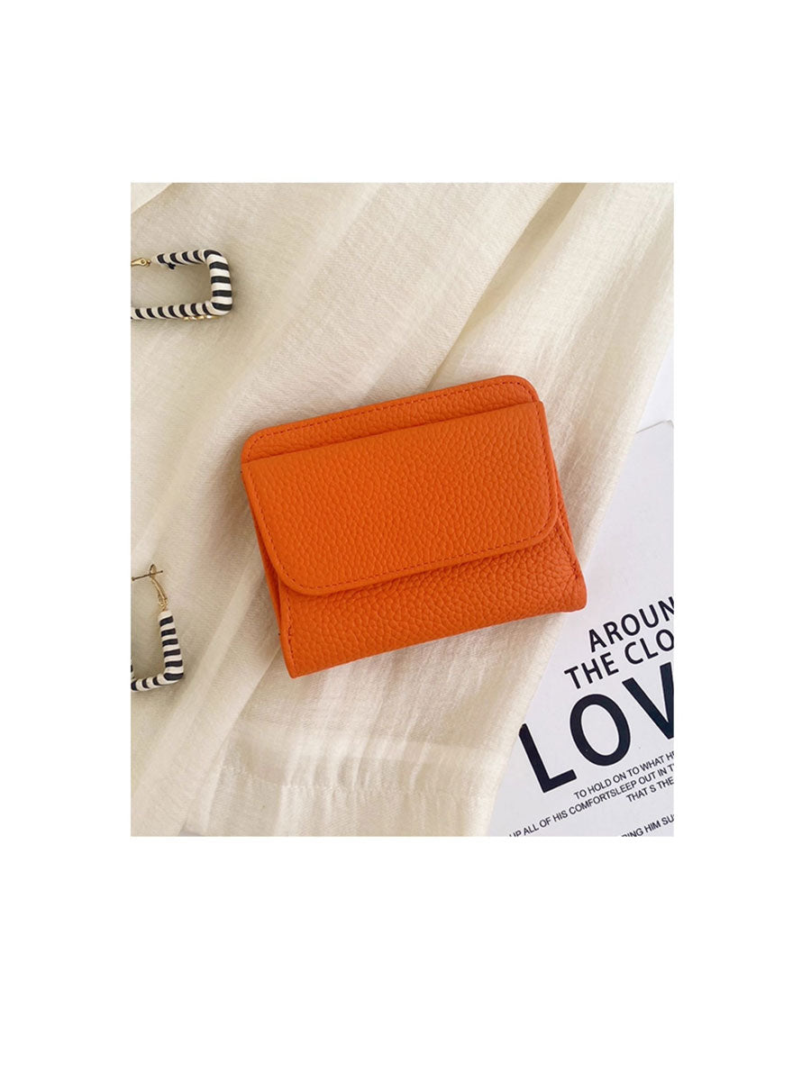Genuine Leather Coin Purse Orange