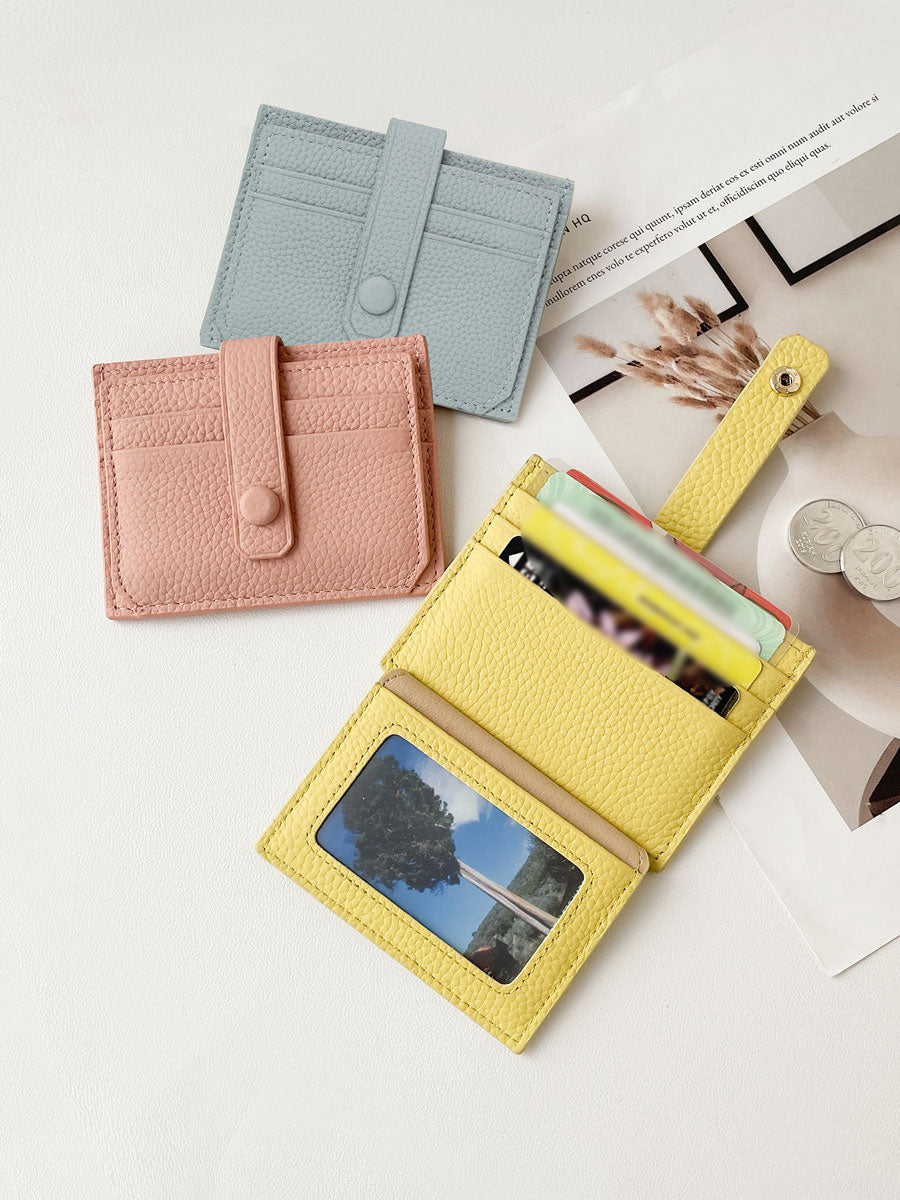 Slim Leather Card Holder Wallet  Orange