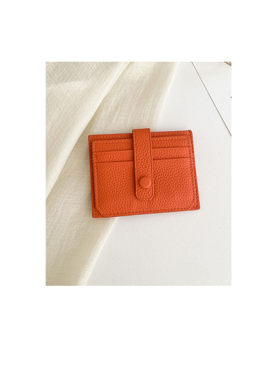 Slim Leather Card Holder Wallet  Orange