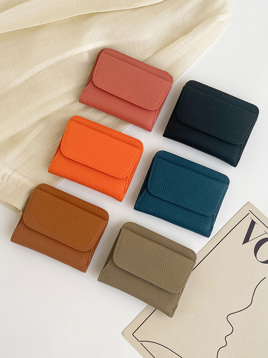 Genuine Leather Coin Purse Orange