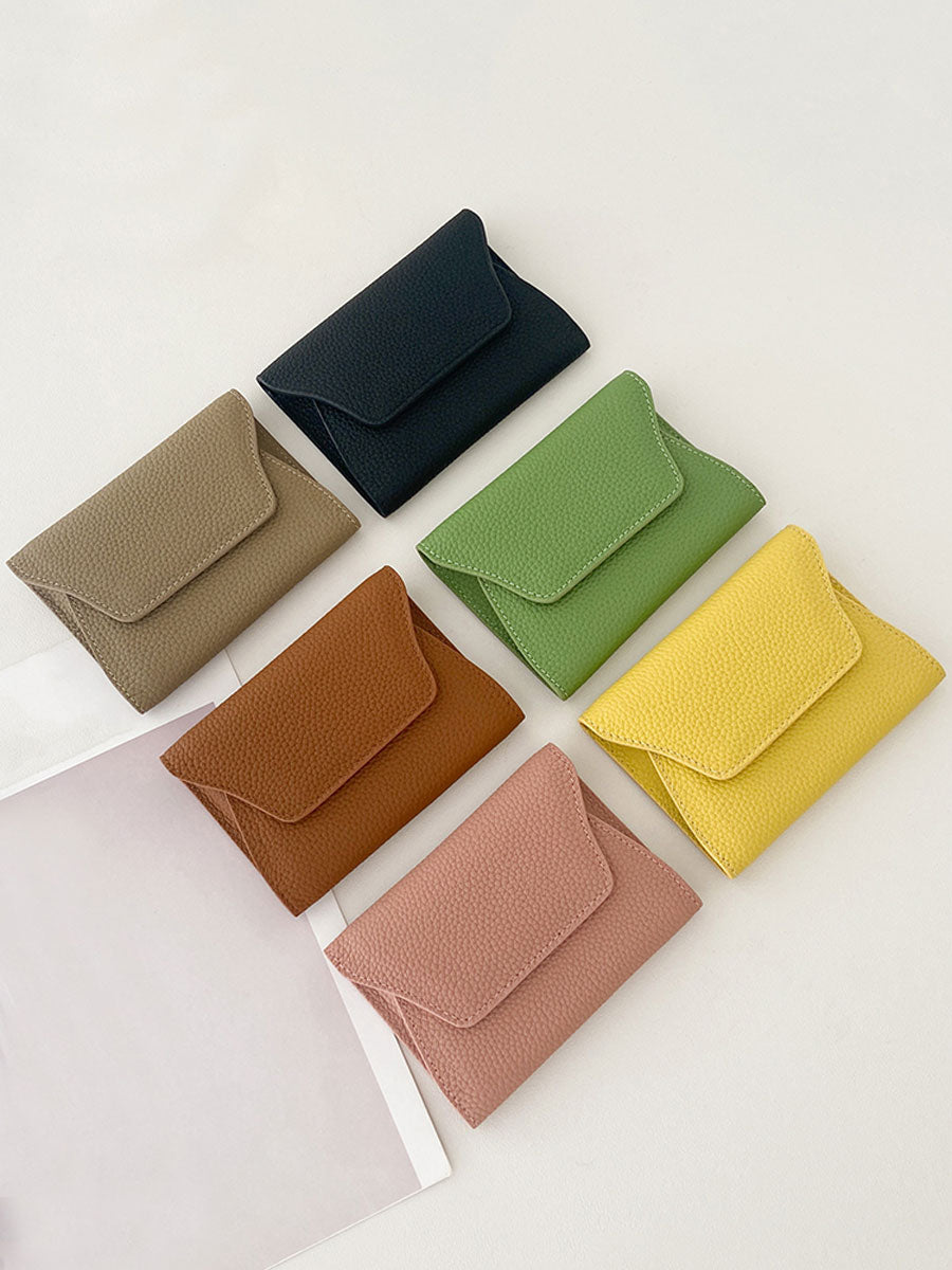 Soft Genuine Leather Short Wallet Black