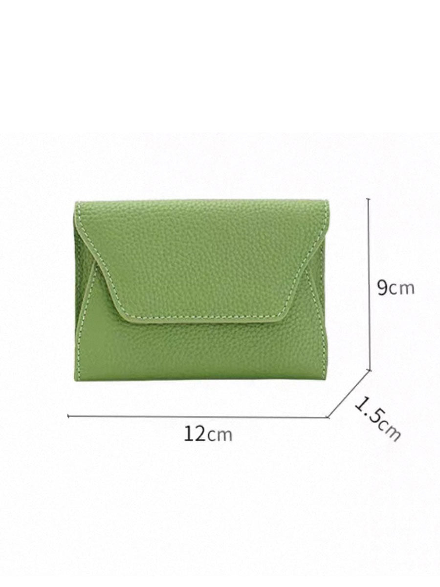 Soft Genuine Leather Short Wallet Black