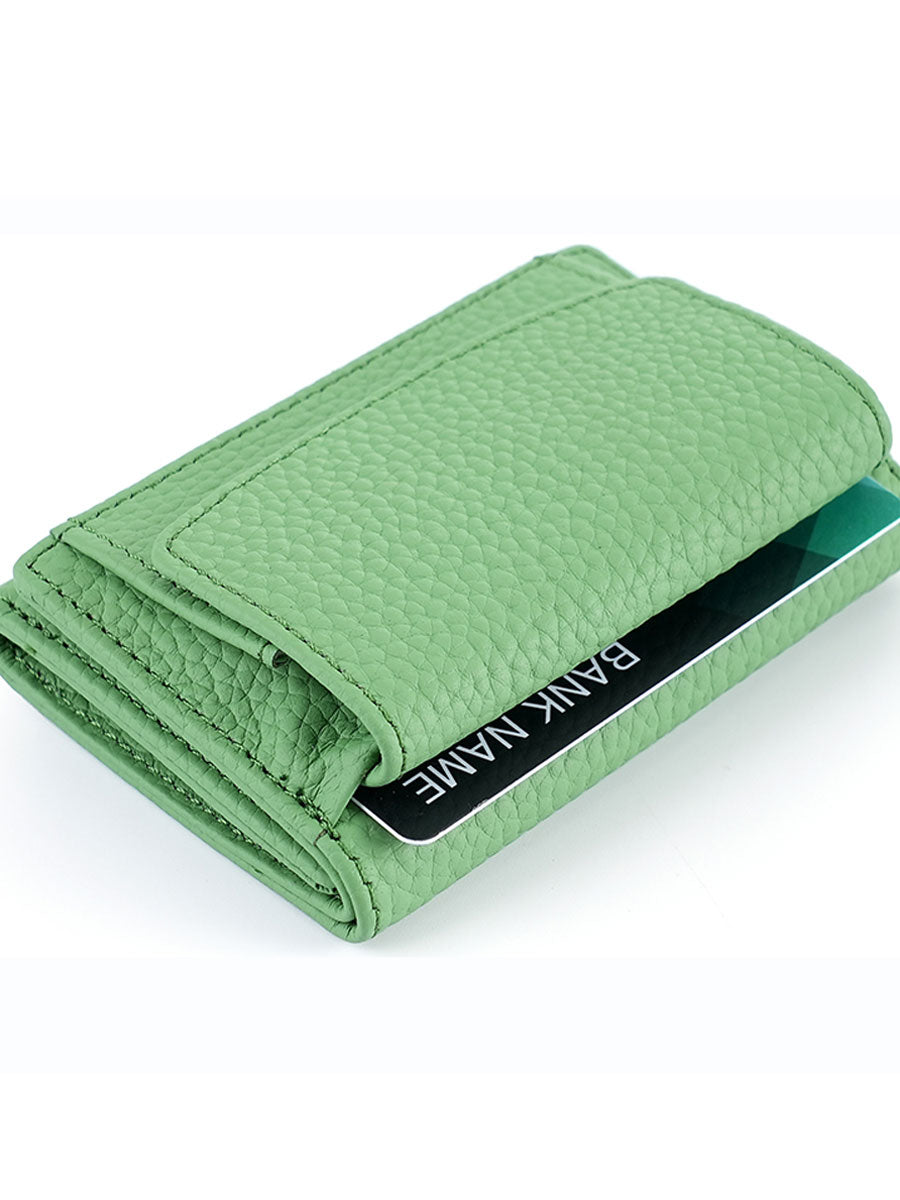 Genuine Leather Mini Wallet RFID 18