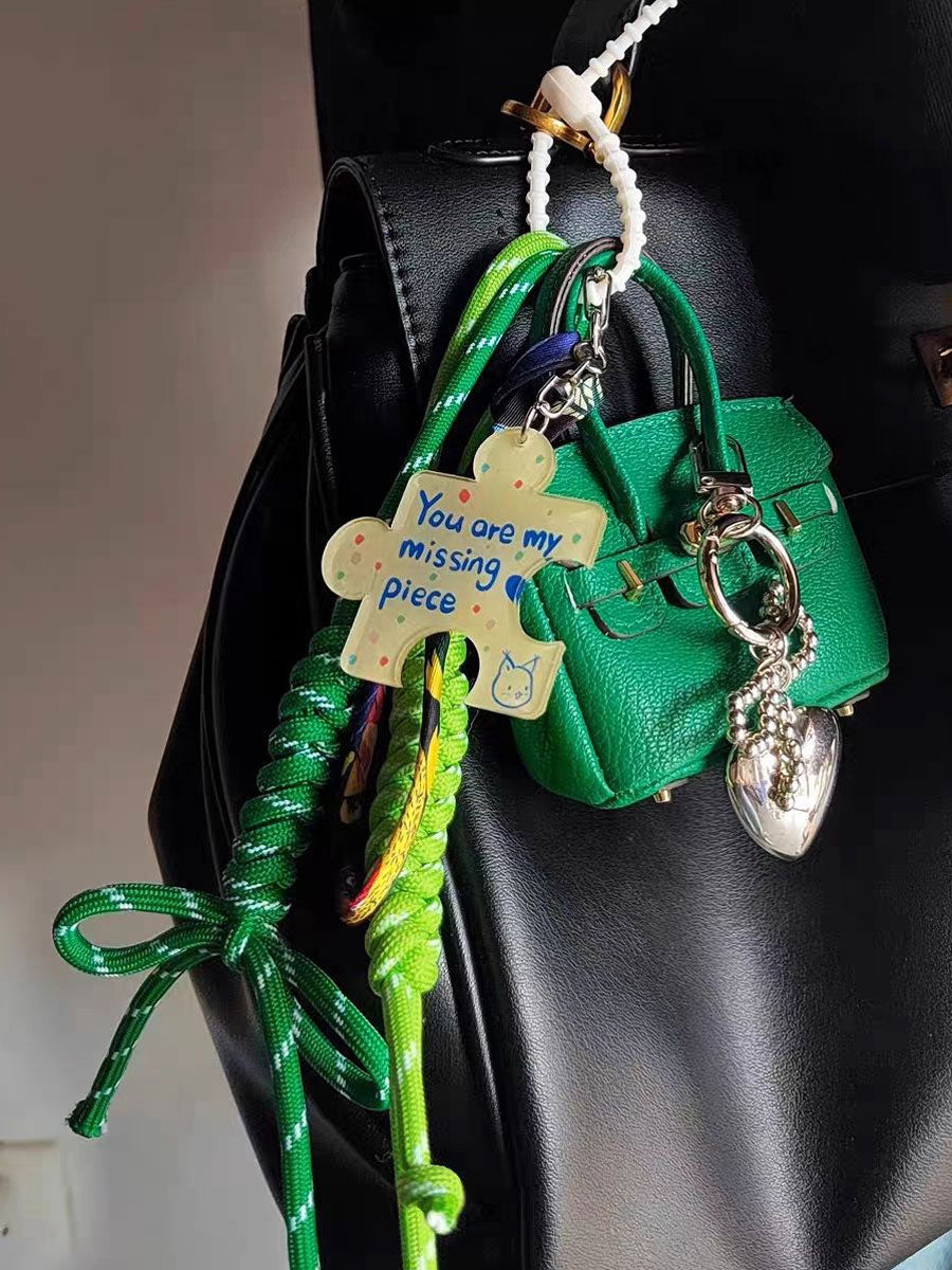 Mini Bag Charm with Rope Tassels