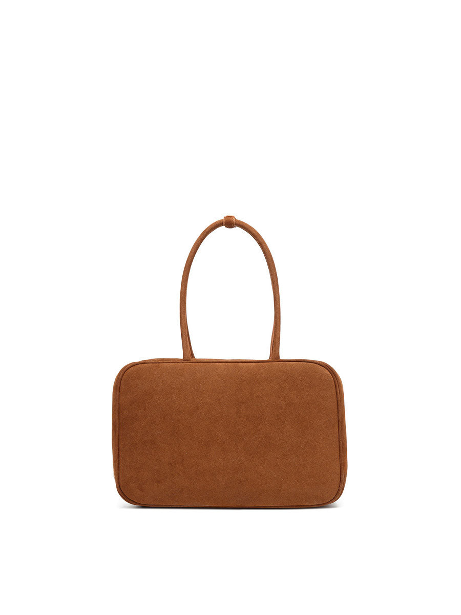 Vintage Suede Briefcase Tote Bag Brown