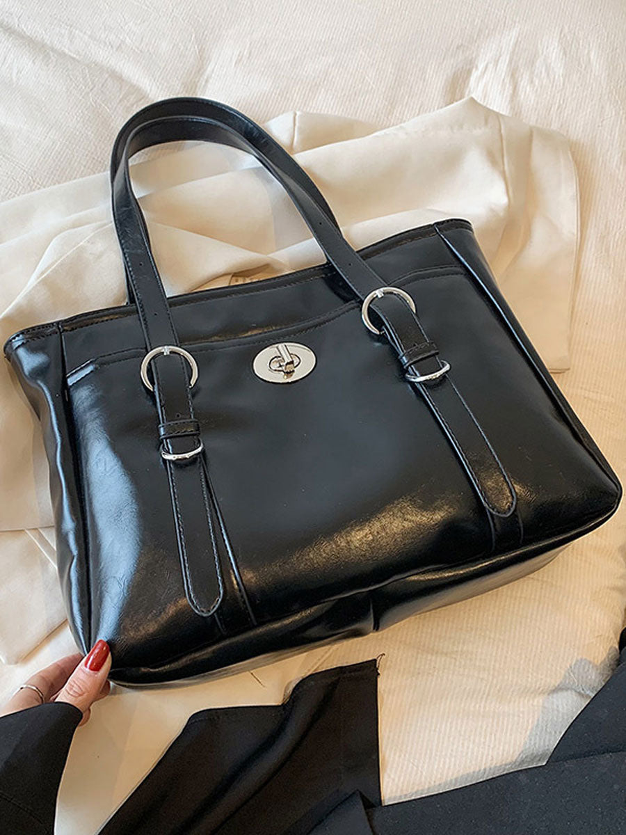 British Vintage Messenger Shoulder Bag Black