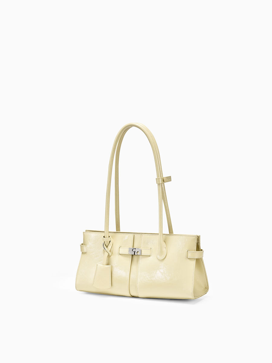 Minimalist Designer Genuine Leather Shoulder Bag Yellow