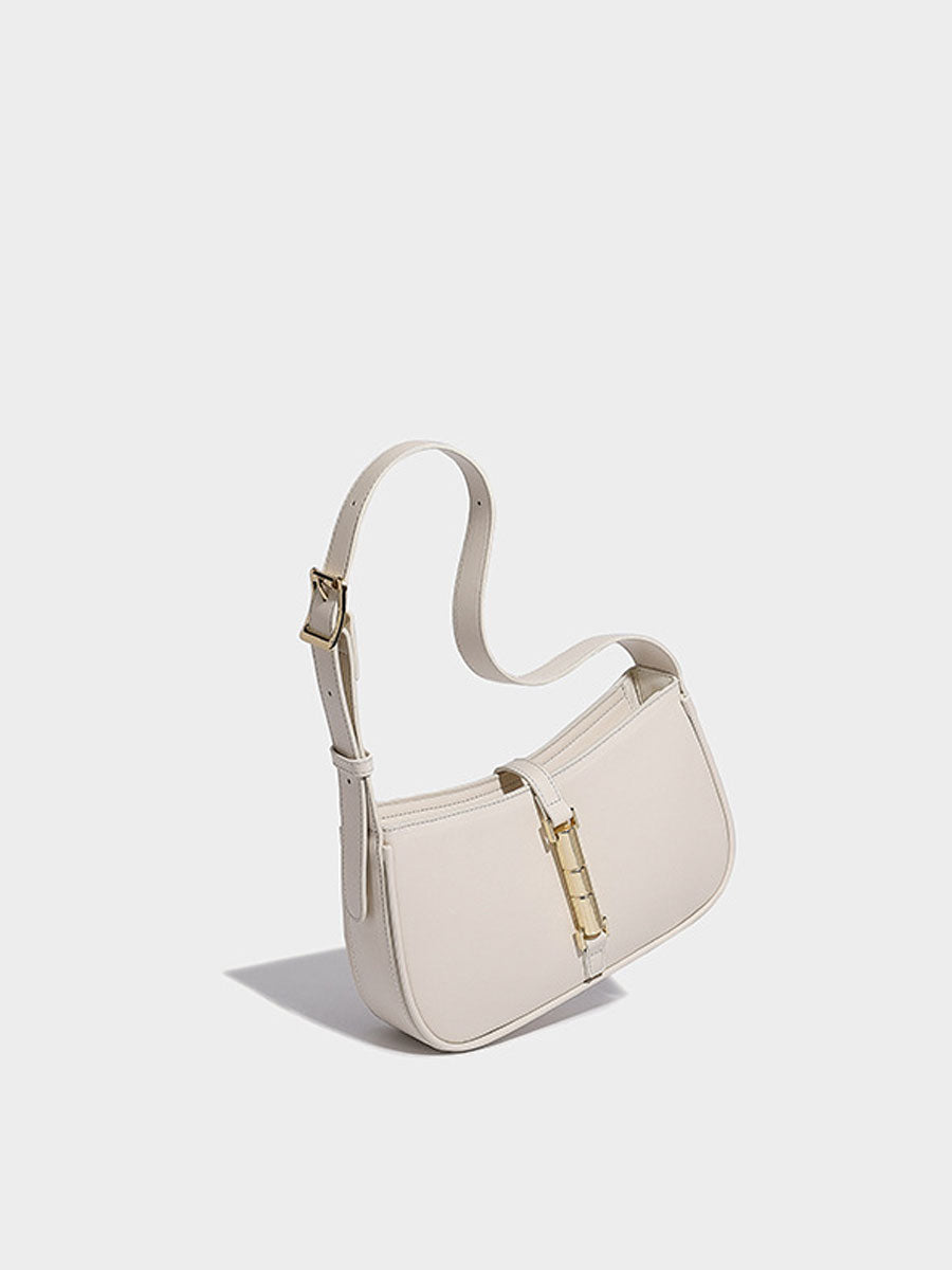 French Style Baguette Underarm Bag White