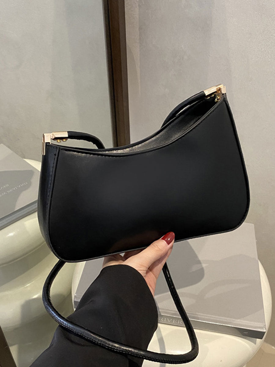 Elegant Half Moon Shoulder Bag Khaki