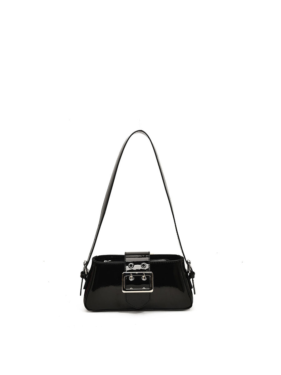 Patent Leather Shoulder Bag White