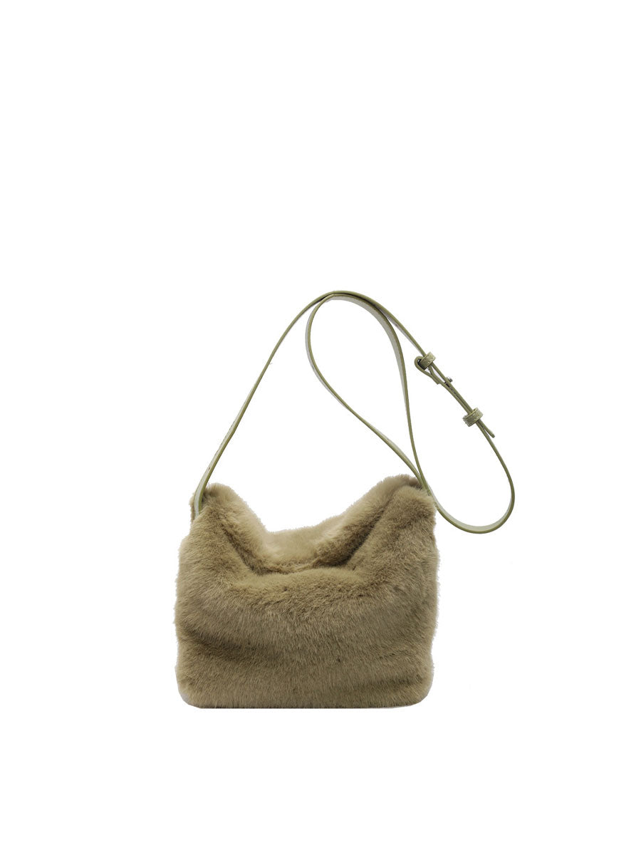 Trendy Plush Shoulder Crossbody Bag Green